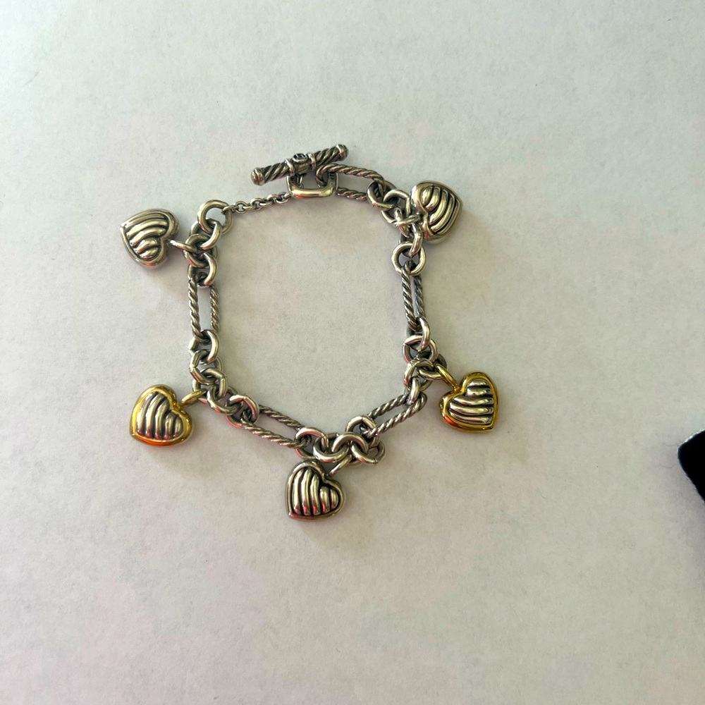 David Yurman 5 Heart Charm Bracelet